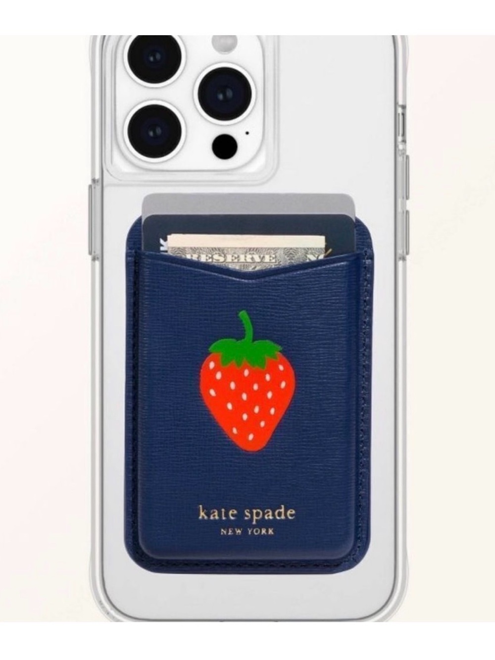 kate spade magnetic cell phone wallet with mag safe strawberry dotted